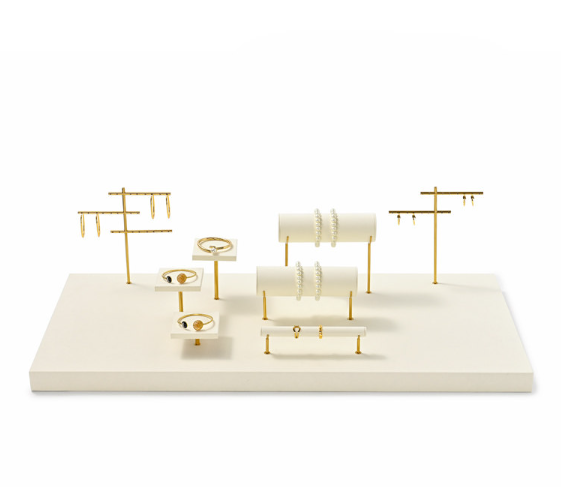 OIRLV hot sale beige Microfiber jewelry display set : TT488