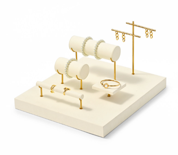 OIRLV hot sale beige Microfiber jewelry display set : TT488