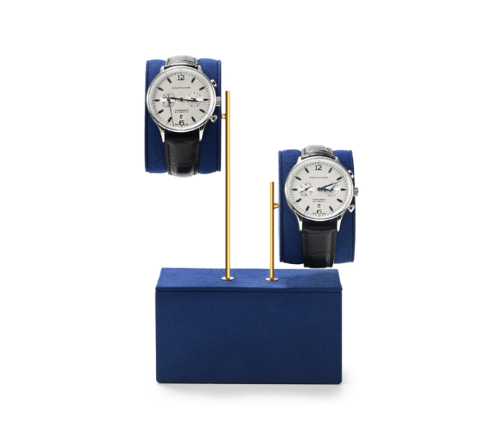 OIRLV New arrival Blue metal Microfiber Watch display set :TT525