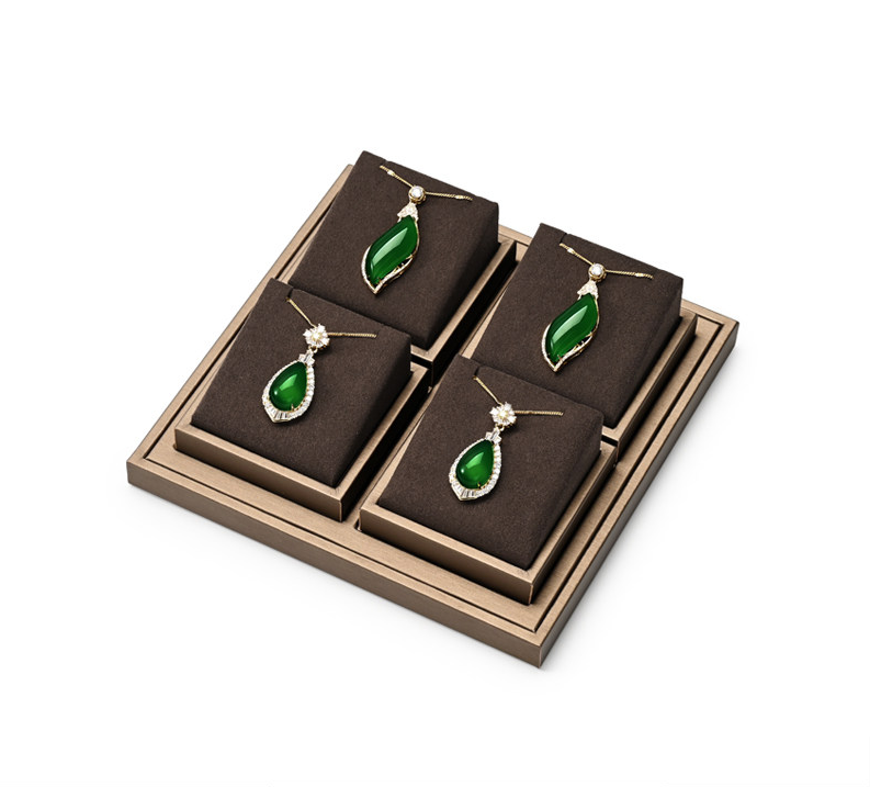 New arrival brown pu leather jewelry display:TT549