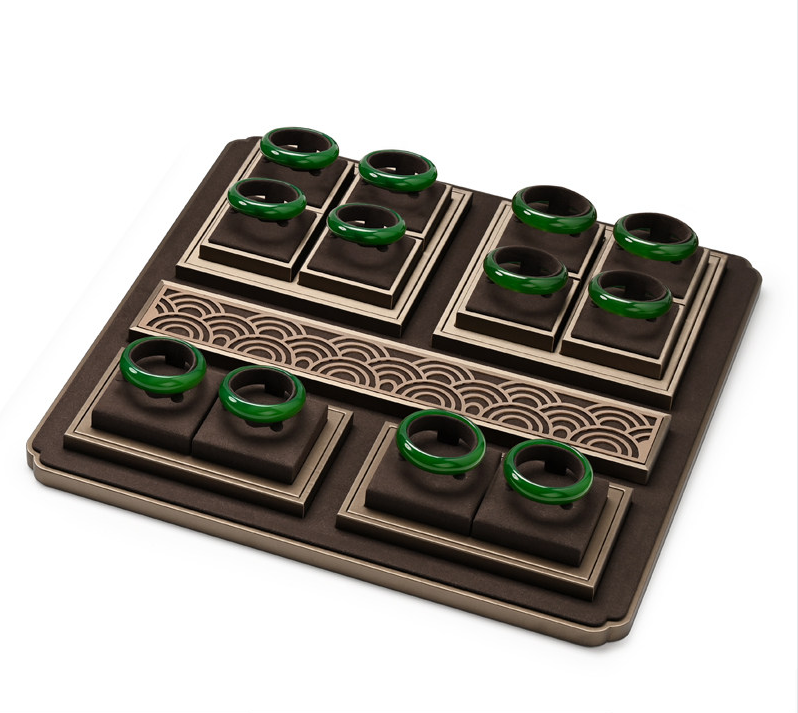 New arrival brown pu leather jewelry display:TT549