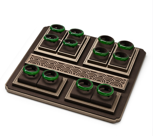 New arrival brown pu leather jewelry display:TT549