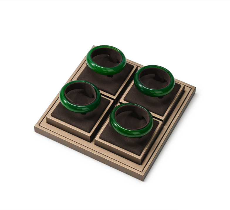 New arrival brown pu leather jewelry display:TT549