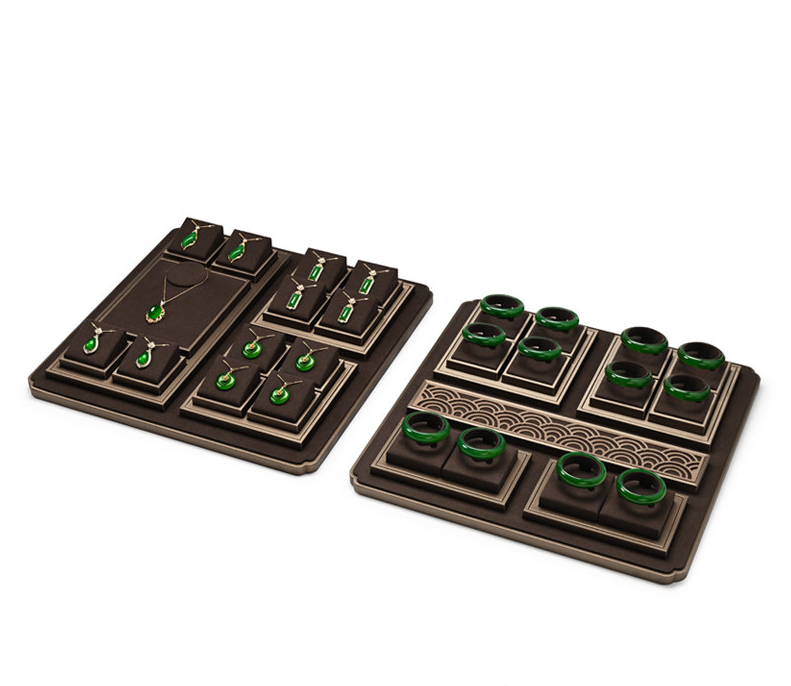 New arrival brown pu leather jewelry display:TT549