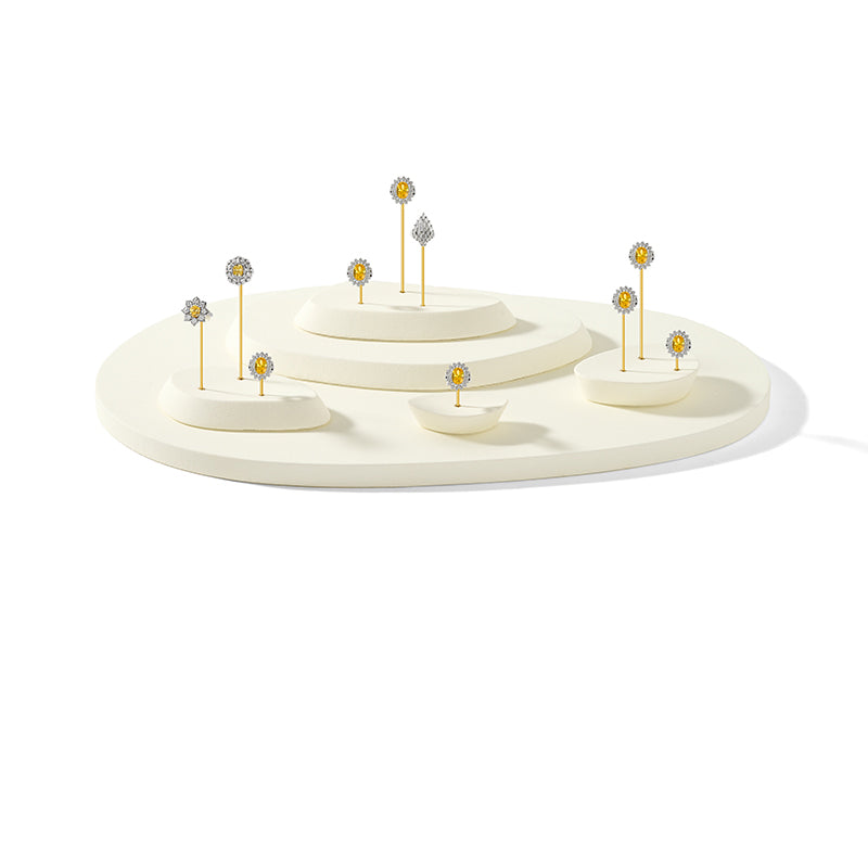 Fashion Beige Microfiber Metal Jewellery Ring Display:TT551-TT553