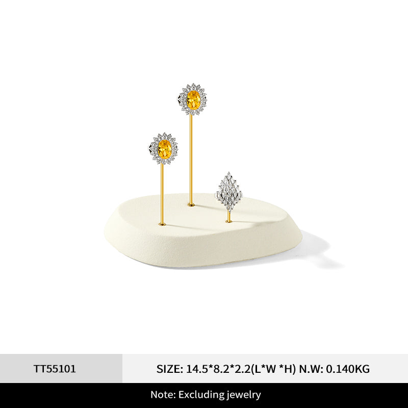 Fashion Beige Microfiber Metal Jewellery Ring Display:TT551-TT553