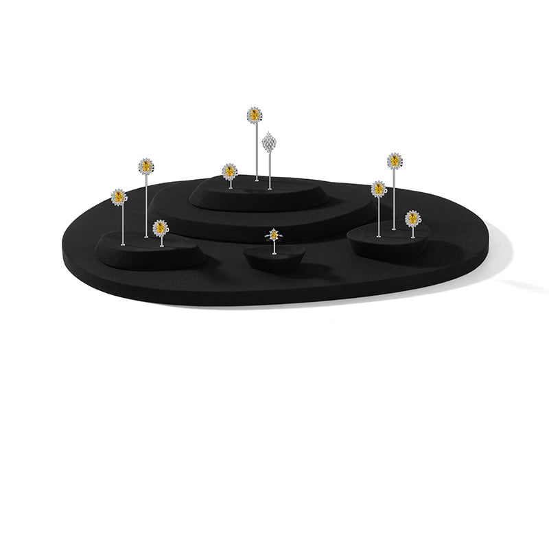 Fashion Beige Microfiber Metal Jewellery Ring Display:TT551-TT553