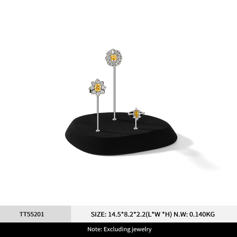 Fashion Beige Microfiber Metal Jewellery Ring Display:TT551-TT553