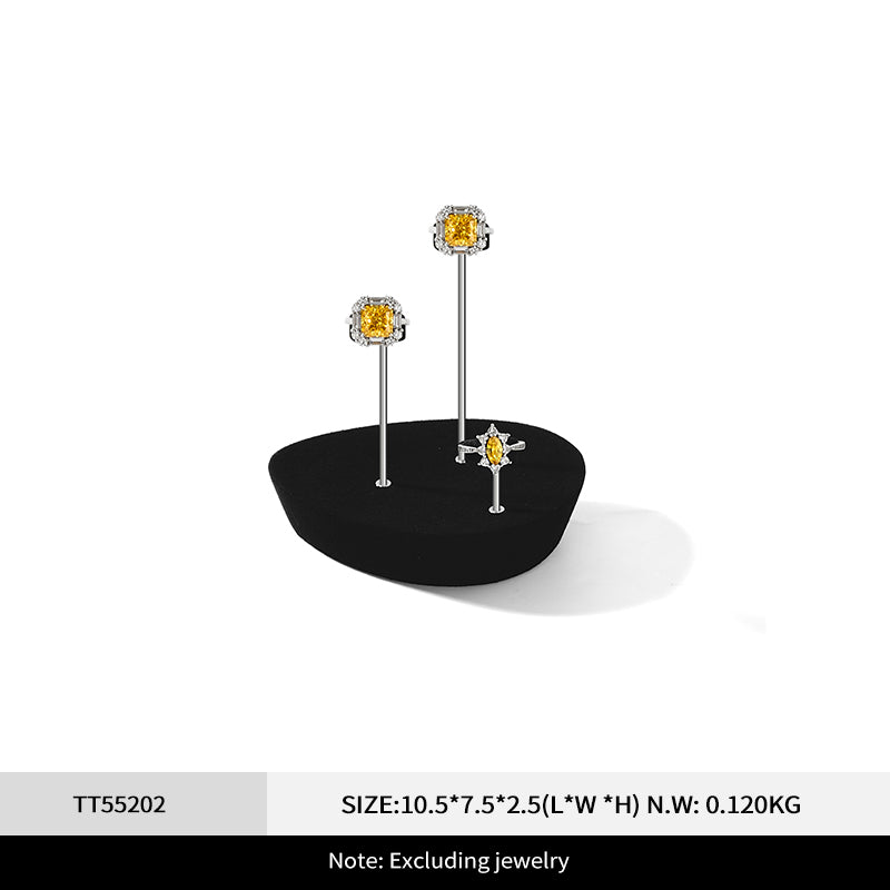 Fashion Beige Microfiber Metal Jewellery Ring Display:TT551-TT553