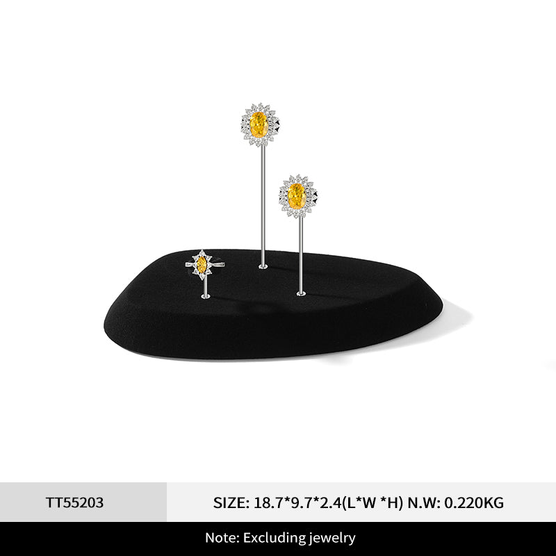 Fashion Beige Microfiber Metal Jewellery Ring Display:TT551-TT553