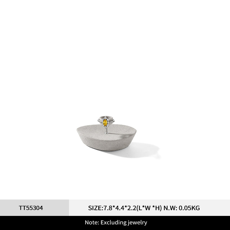 Fashion Beige Microfiber Metal Jewellery Ring Display:TT551-TT553