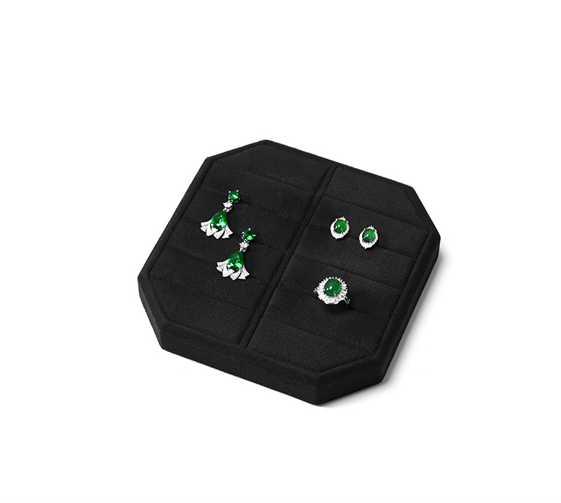 OIRLV New arrival Black Microfiber Jewelry display set:TT578