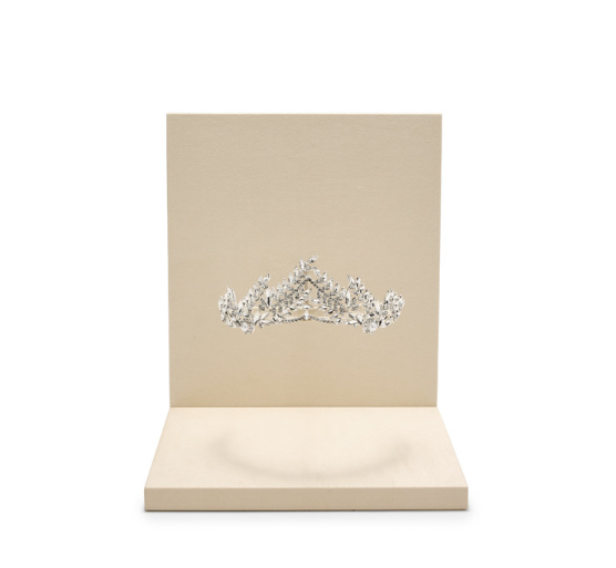Luxury Black Beige Suede Metal Crown Display Props TT591-92