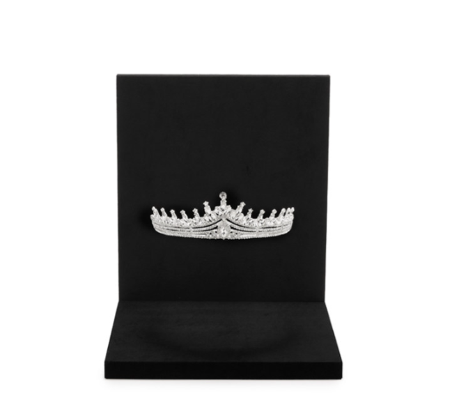 Luxury Black Beige Suede Metal Crown Display Props TT591-92