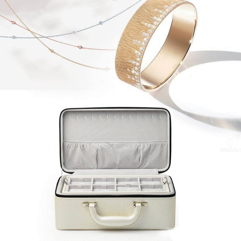 Oirlv Leather Jewelry Box Handmade Travel Jewelry Organizer Storage Case X010