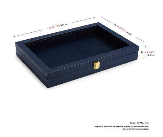 Blue Leather Jewelry Display Case X056