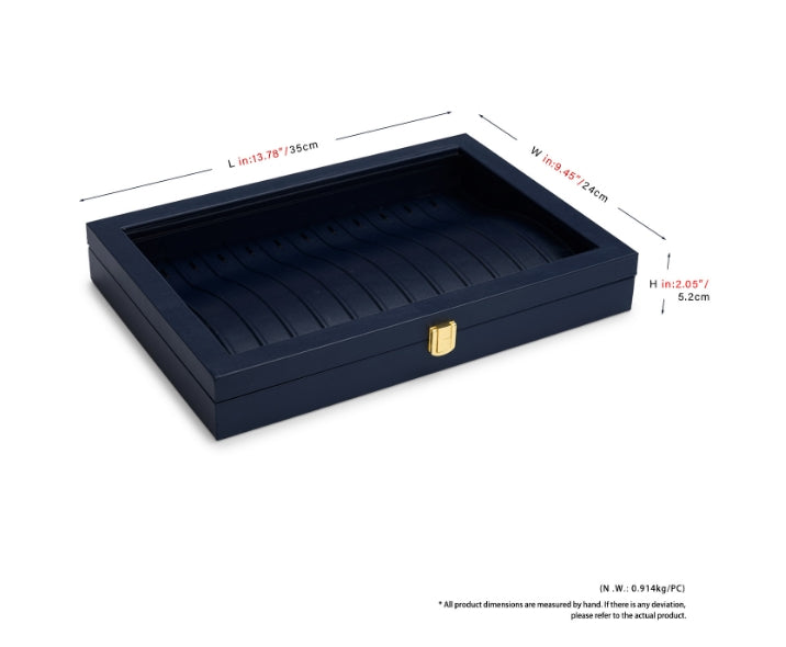 Blue Leather Jewelry Display Case X056
