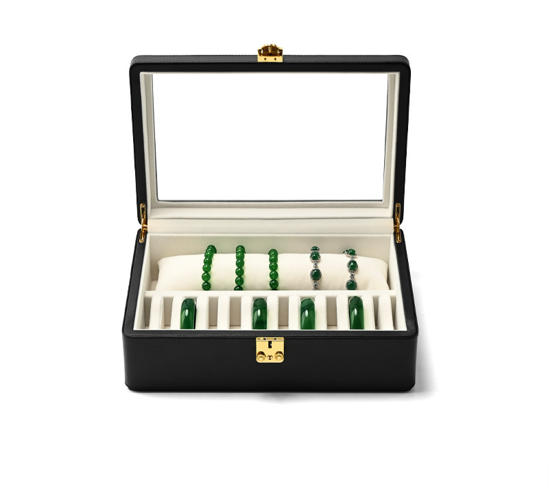 OIRLV Factory Black PU Microfiber Jewelry Collection Set :J017