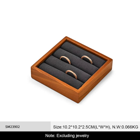 Oirlv Ring Display Tray Wooden Square Ring Display Stand :SM239