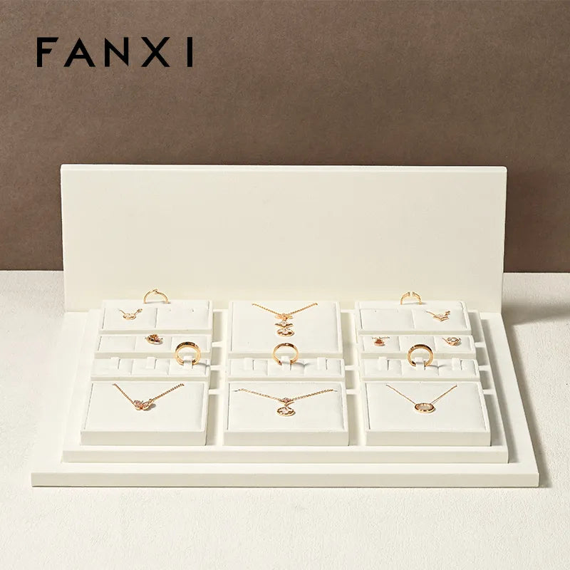 OIRLV wholesale beige microfiber display for jewelry:TT269