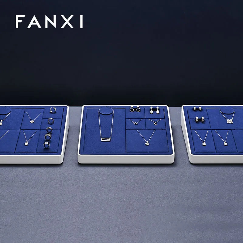 OIRLV luxury Blue MDF Baking paint Jewelry combination set : TT396