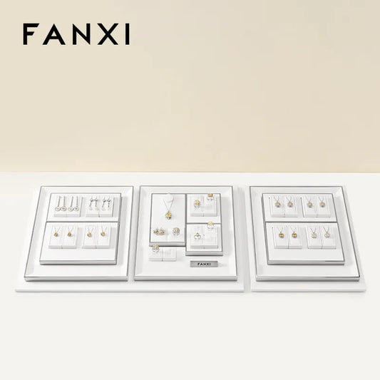 OIRLV factory White PU leather jewellery necklace display :TT372