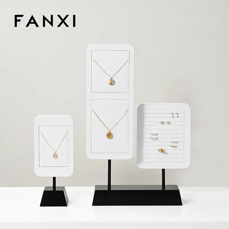 High quality Black and White leather Jewelry display stand