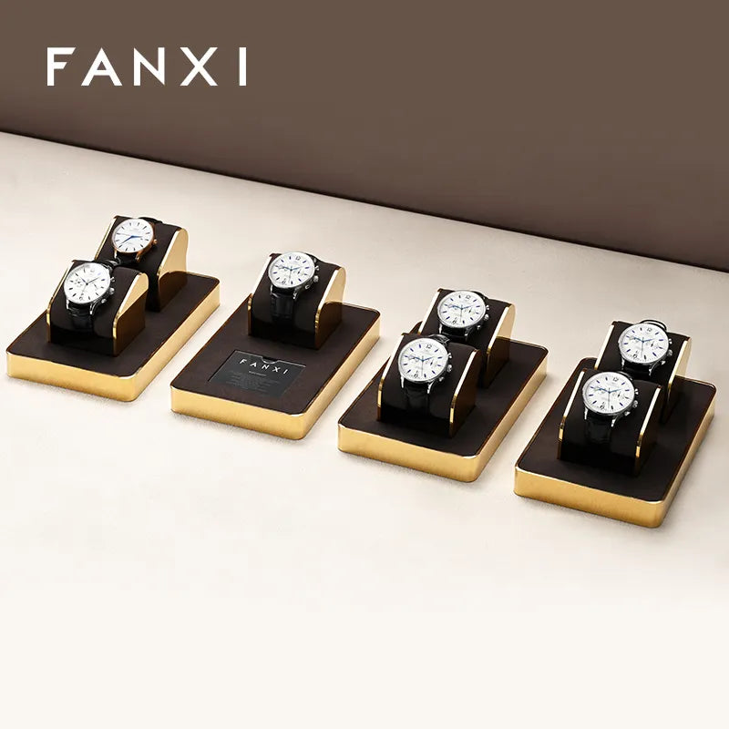 OIRLV wholesale metal watch display tray with black pu leather ：JS104
