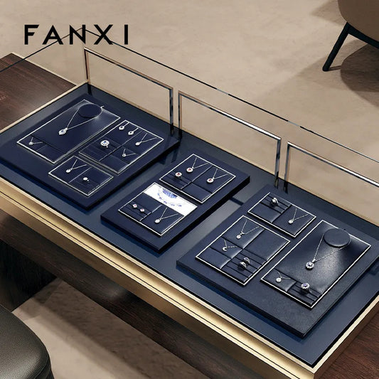 OIRLV factory white PU leather jewelry exhibitors with metal structure : TT262