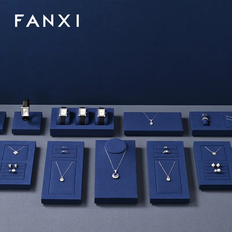 OIRLV hot sale Blue Microfiber luxury Jewelry display tray : TT356