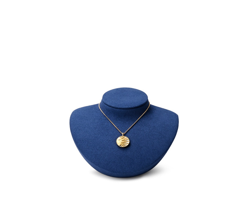 Blue Microfiber Earrings Ring Necklace Jewelry Display Set TT347