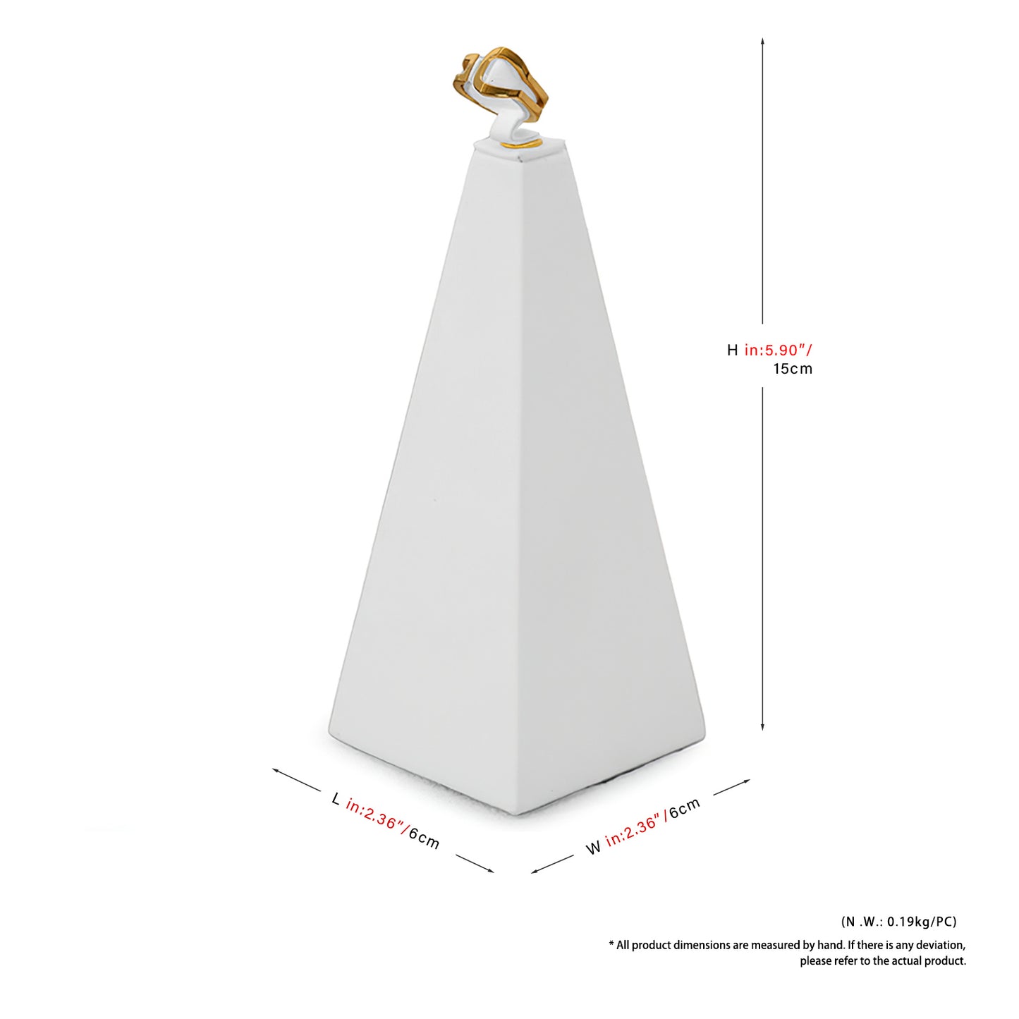 White Microfiber Metal Ring Jewelry Display Stand TT132