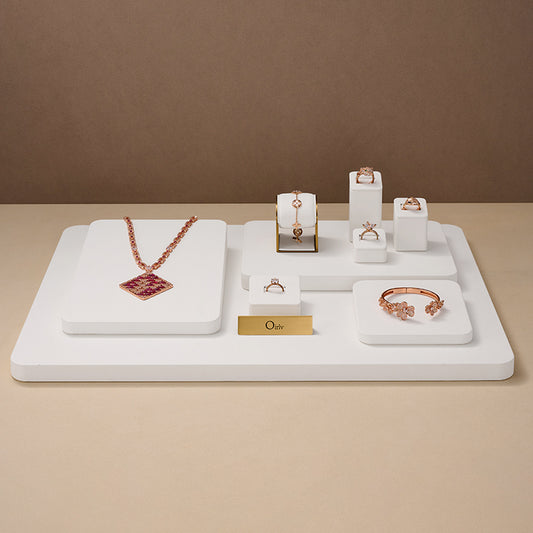 Luxury White Microfiber Jewelry display Set TT176