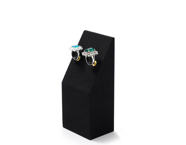 Black Microfiber Necklace Ring Holder Jewelry Display Set TT127