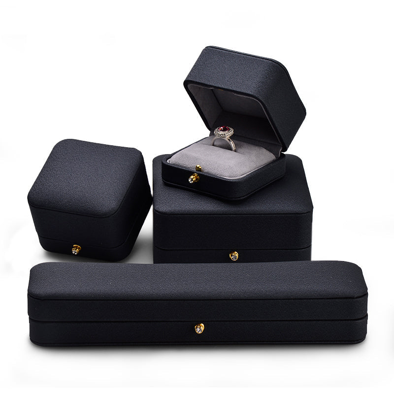 Dark Gray PU Leather Jewelry Gift Box