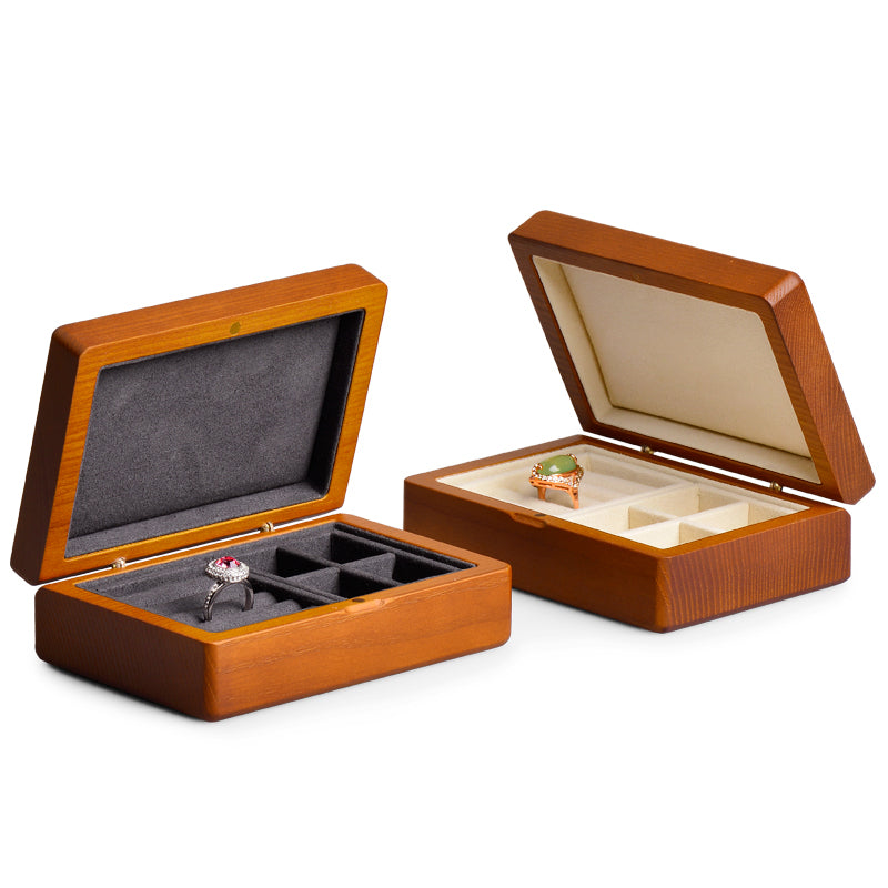 Classic Solid Wood Ring Jewelry Set Box SM155