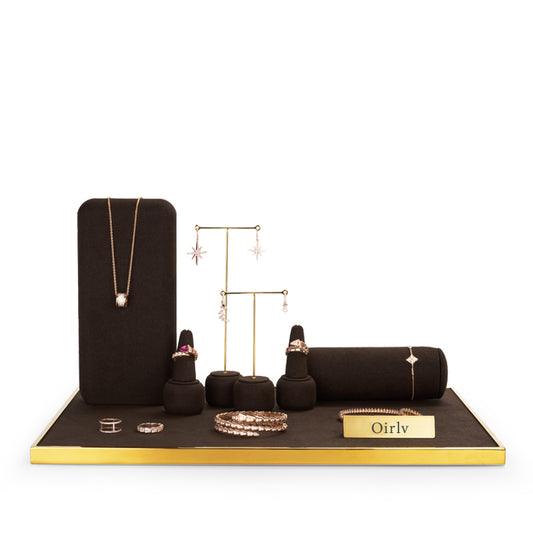 Luxury Coffee Metal Jewelry Display Set TT095