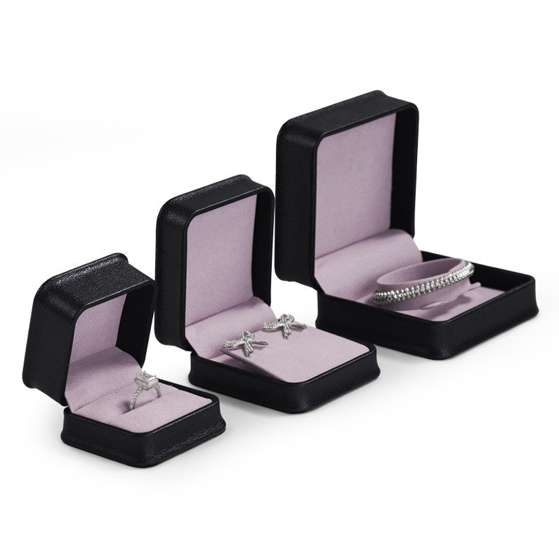 Black PU Leather Jewelry Packaging Box
