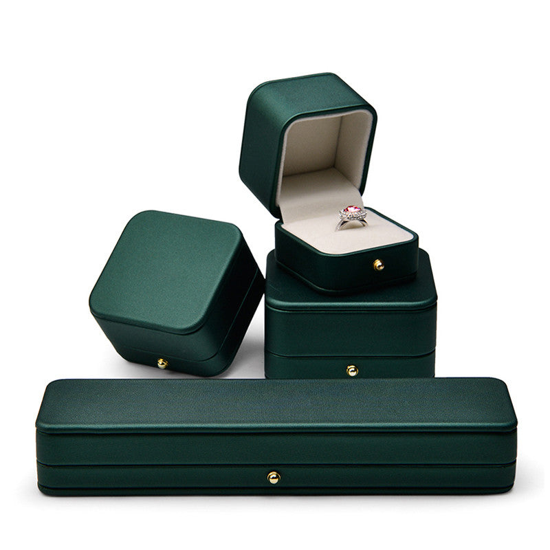 Dark Green PU Leather Jewelry Gift Box