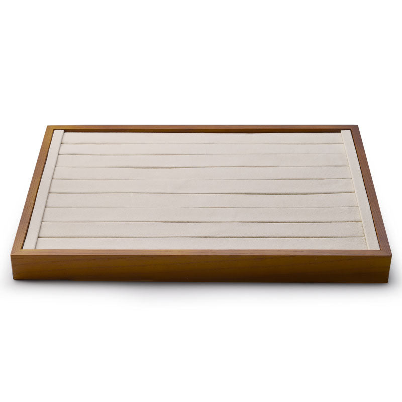 Cream White Wood Stackable Ring Insert Tray P05201