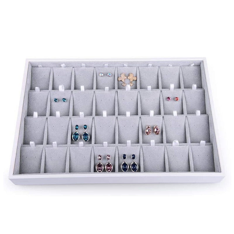 Velvet Stackable Earring Jewelry Tray 32 Grids P00305