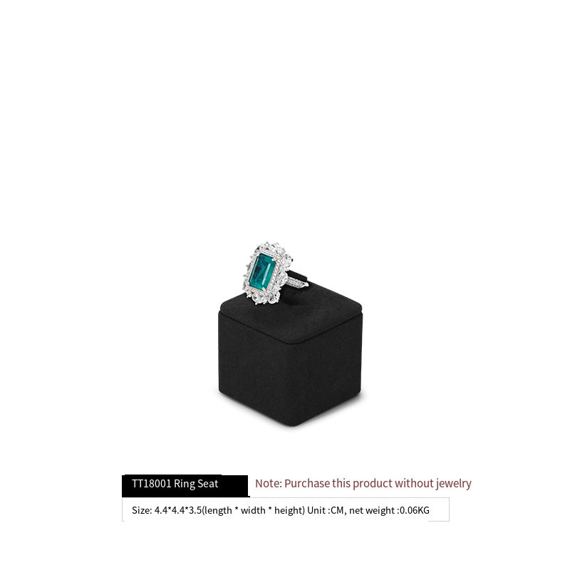 Black Microfiber Ring Necklace Jewelry Display Set TT180