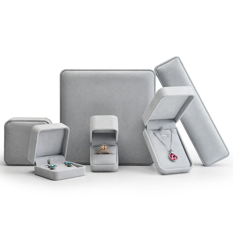 Gray Microfiber Jewelry Storage Gift Box