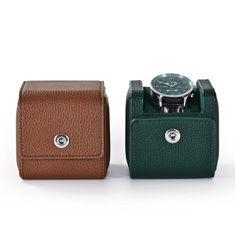 PU Leather Button Snap Mechanical Watch Storage Gift Box B010