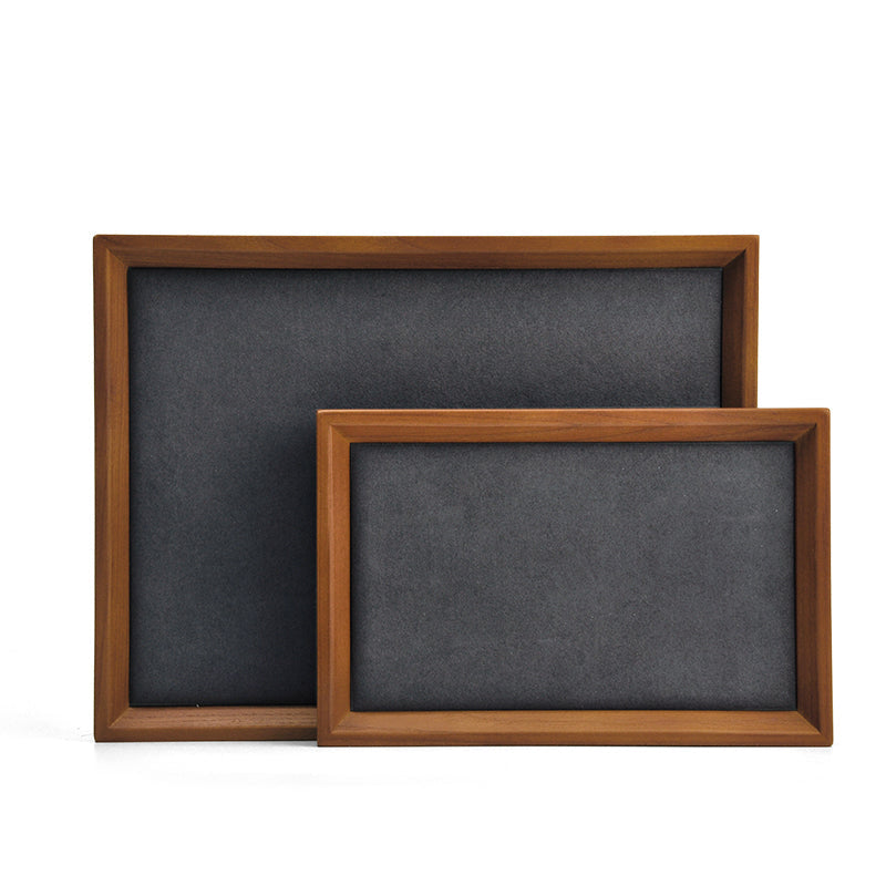 Solid Wood Flat Microfiber Jewelry Display Tray SM115