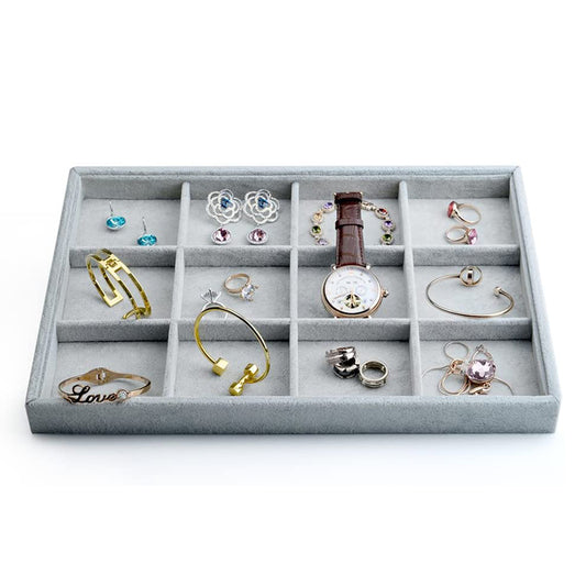 Velvet Stackable Jewelry Display Tray 12 Grids P00102