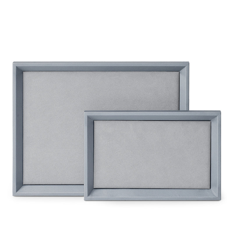 Gray PU Leather Microfiber Jewelry Display Tray
