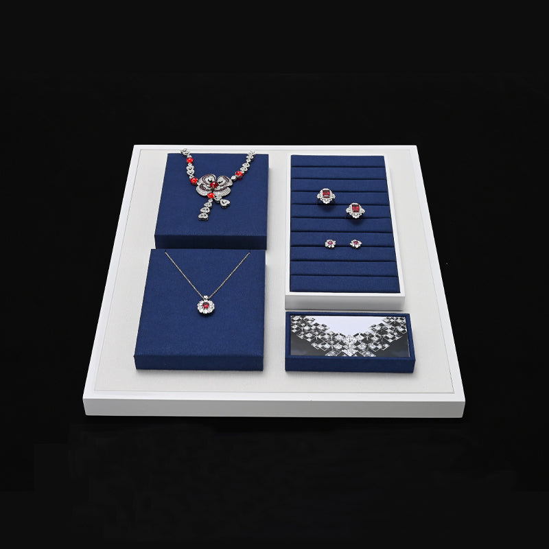 Blue Microfiber Jewelry Display Set TT147
