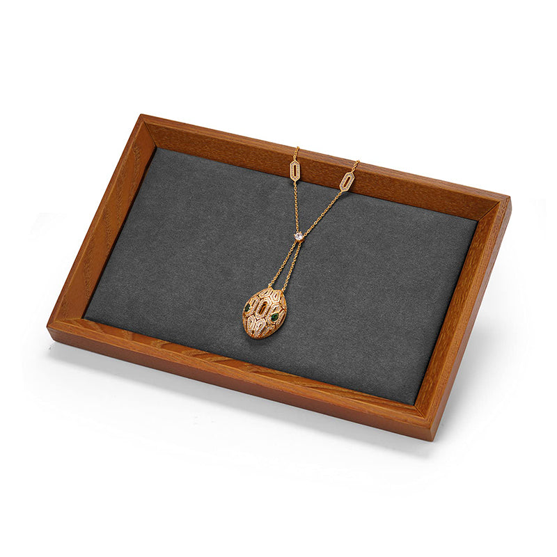 Dark Gray Wood Small Flat Jewelry Tray SM11502