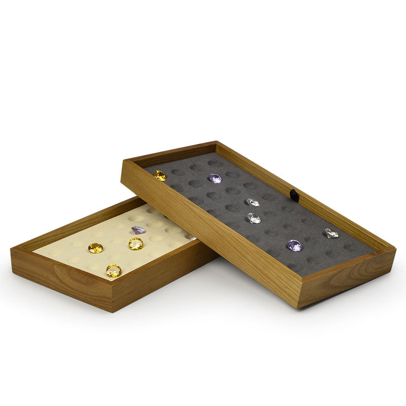 Wood Necklace Diamond & Gemstone Jewelry Display Tray
